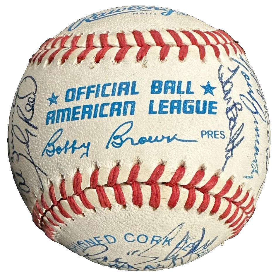 1990 Boston Red Sox Team Autographed Baseball Clemens Boggs Boddicker