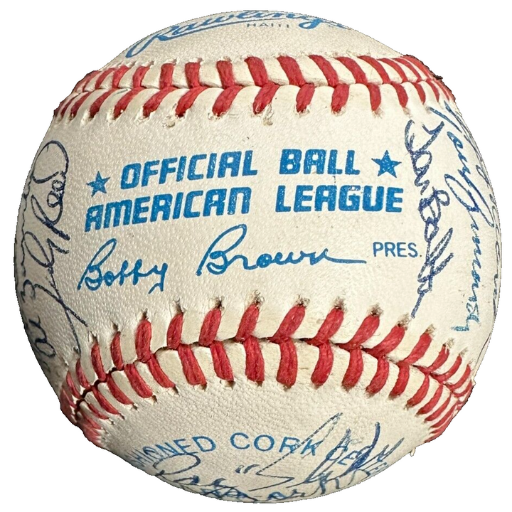 1990 Boston Red Sox Team Autographed Baseball Clemens Boggs Boddicker