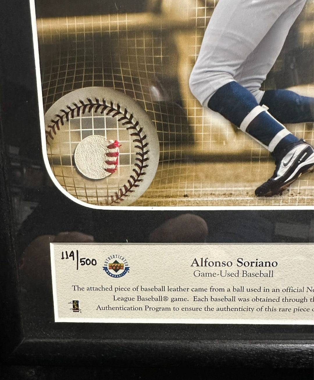 2001 Upper Deck Piece of the Action Alfonso Soriano Game Used Baseball Yankees