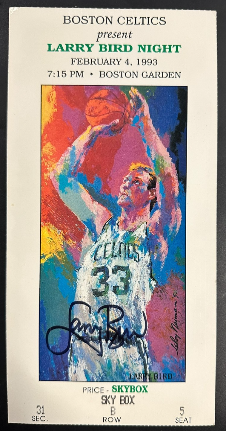 Larry Bird Autographed Larry Bird Night Ticket 2/4/1993 Celtics Bird Hologram