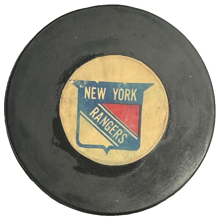 Vintage 1968-74 New York Rangers Art Ross-Converse Game Hockey Puck NHL