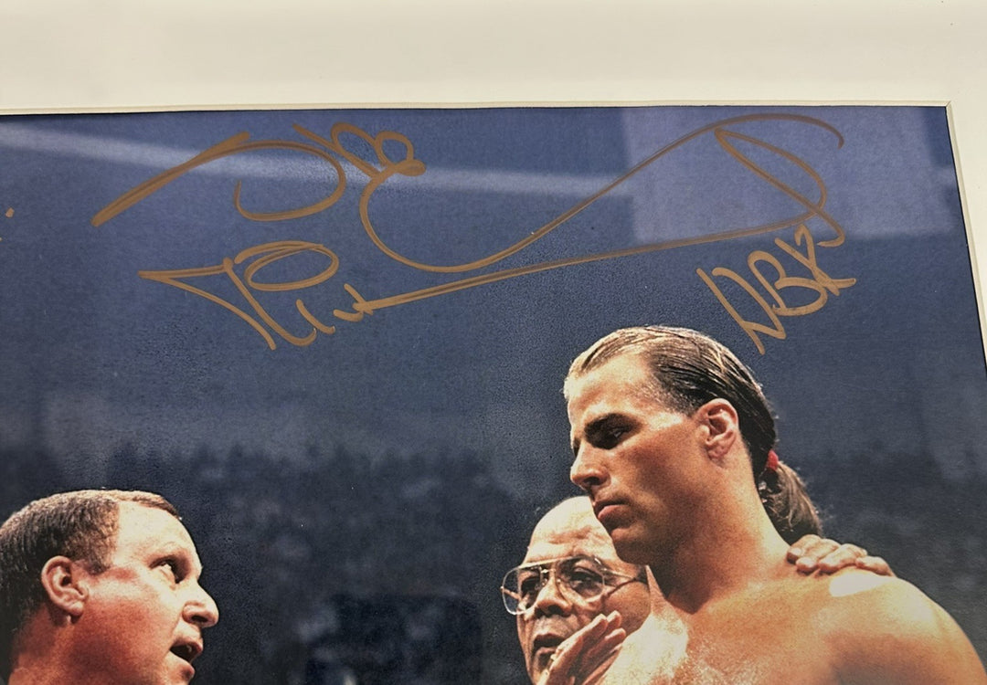 Bret The Hitman Hart & Shawn Michaels Autographed Handshake 11x14 Photo BAS