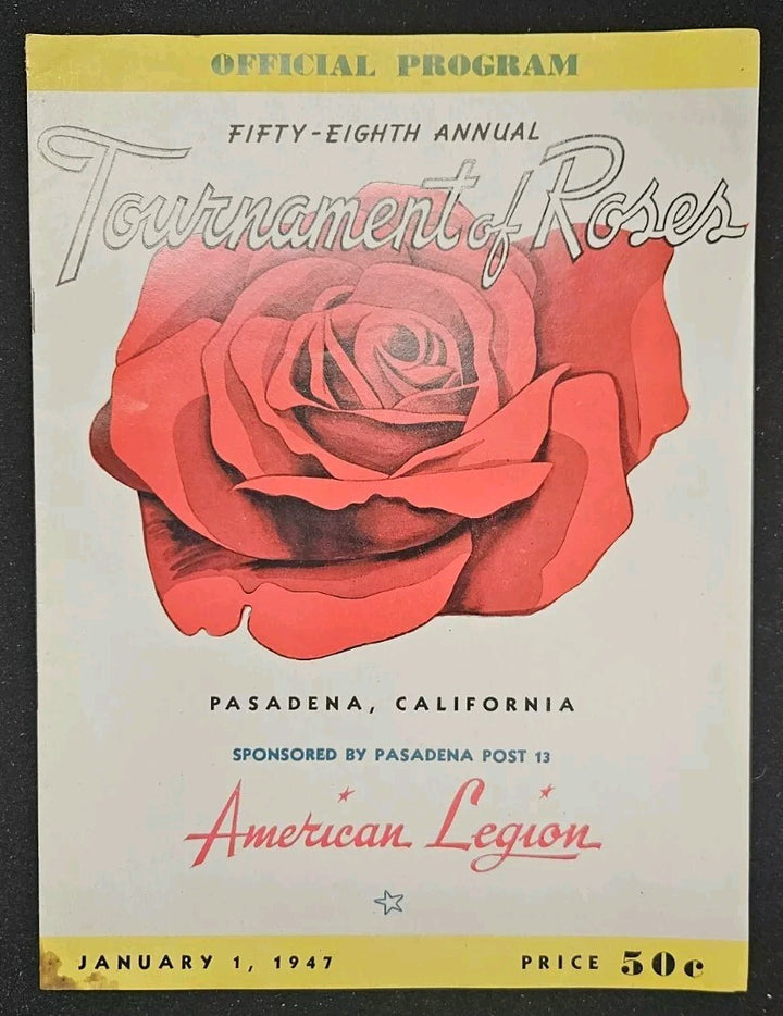 January 1, 1947 Tournament Of Roses Official Program With Envelope