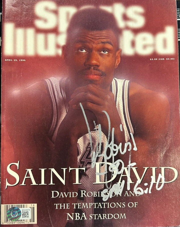 David Robinson Autographed 4/29/96 Issue Sports Illustrated Magazine BAS