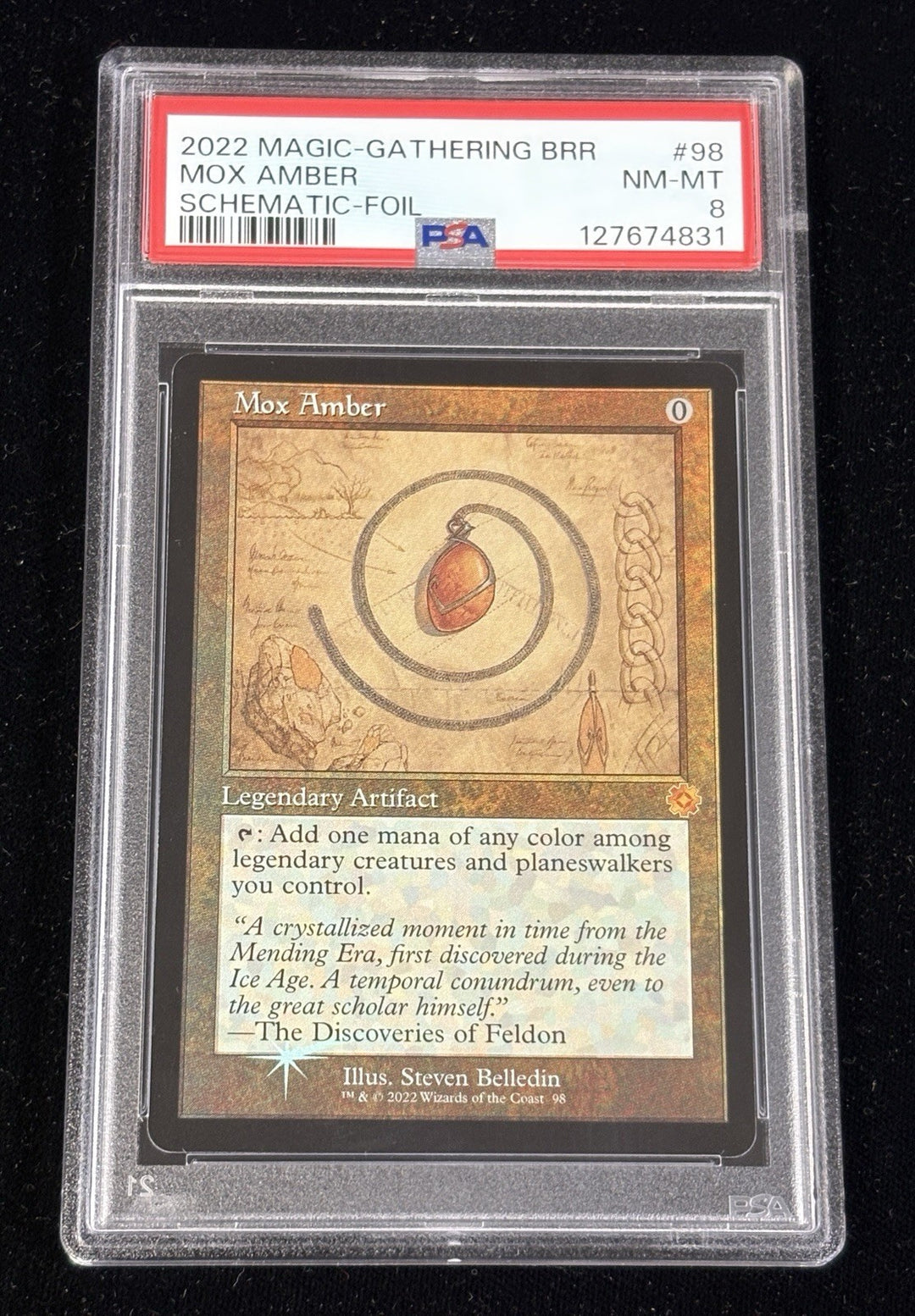 MTG Magic The Gathering Brothers War Mox Amber Foil Schematic PSA 8 Phil and Cory Castinetti's Sportsworld MTG Magic The Gathering Brothers War Mox Amber Foil Schematic PSA 8 Phil and Cory Castinetti's Sportsworld