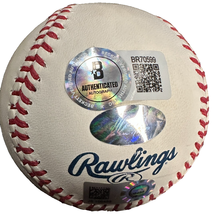 Nolan Ryan Autographed Baseball Hall of Fame Baseball MLB & BAS Holograms