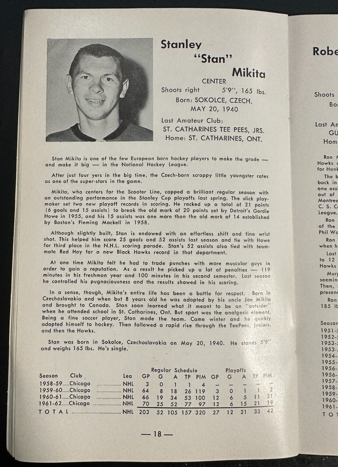 Vintage 1962-63 Chicago Black Hawks Press, Radio & Televison Guide NHL