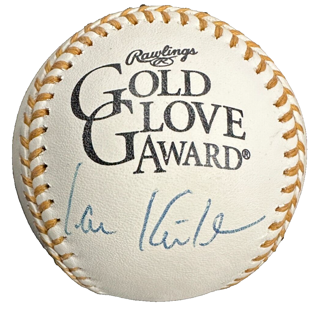 Ian Kinsler Signed Rawlings Gold Glove Baseball JSA Rangers