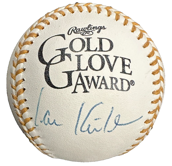 Ian Kinsler Signed Rawlings Gold Glove Baseball JSA Rangers
