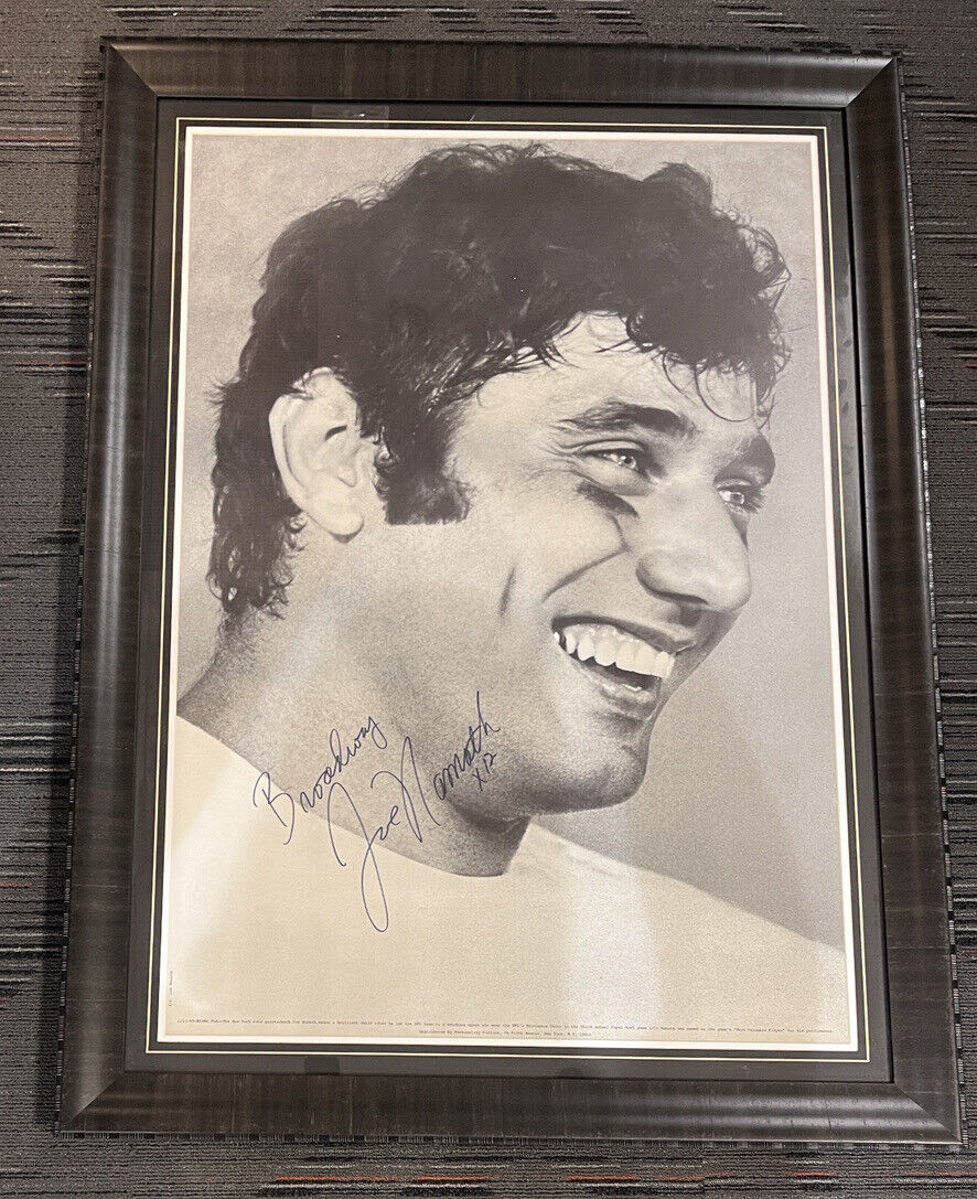 Joe Namath Signed Framed Original Poster With Broadway And X12 Inscriptions JSA