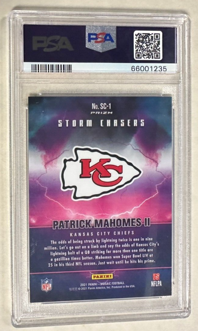 2021 Mosaic Storm Chasers Patrick Mahomes II Card PSA 9 Mint