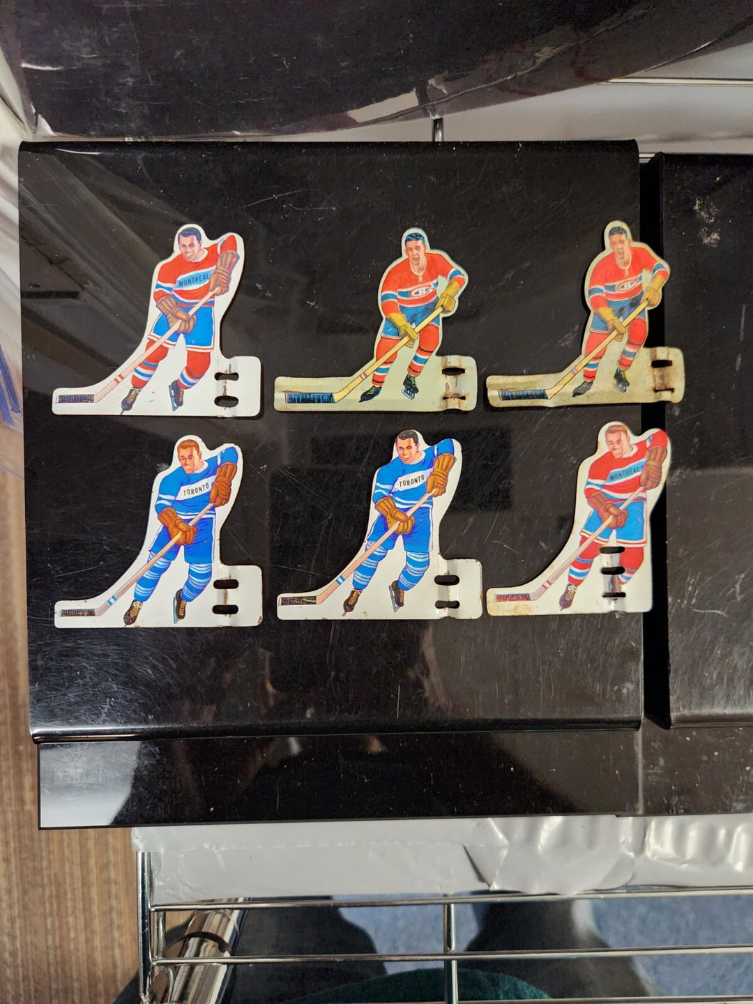 Lot Of 6 Vintage Munro Tabletop Hockey Player Replacements 4 Montreal 2 Toronto