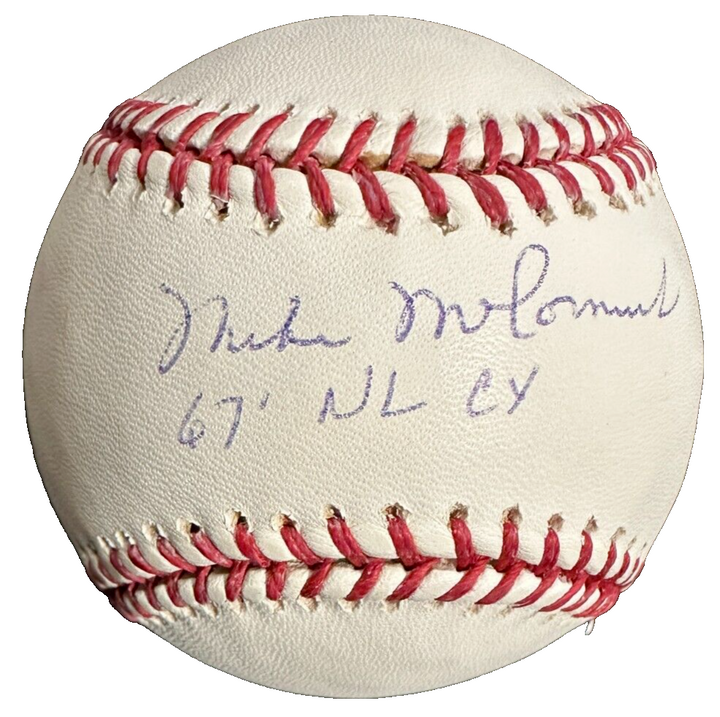 Mike McCormick Autographed Official Major League Baseball W/ 67 NL CY Insc