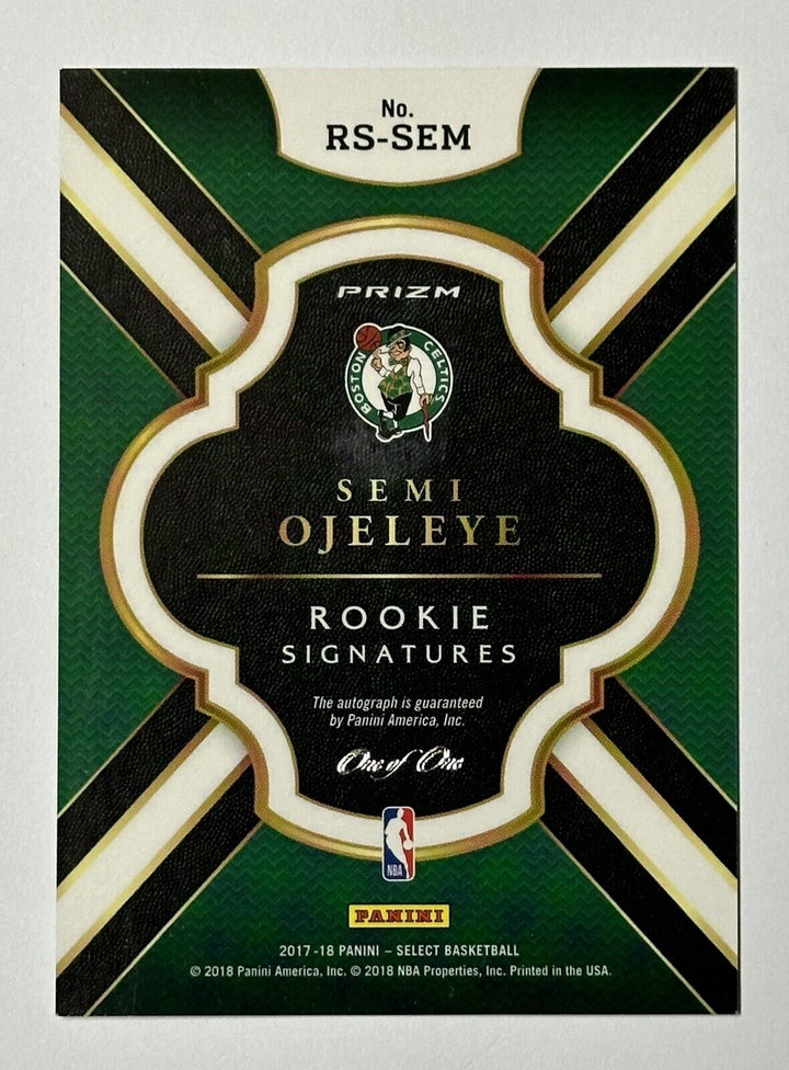 2017-18 Panini Select Semi Ojeleye Black 1/1 Rookie Auto