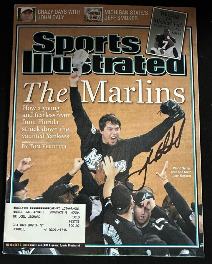 Josh Beckett Autographed 11/3/2203 Issue Sports Illustrated Marlins Championship