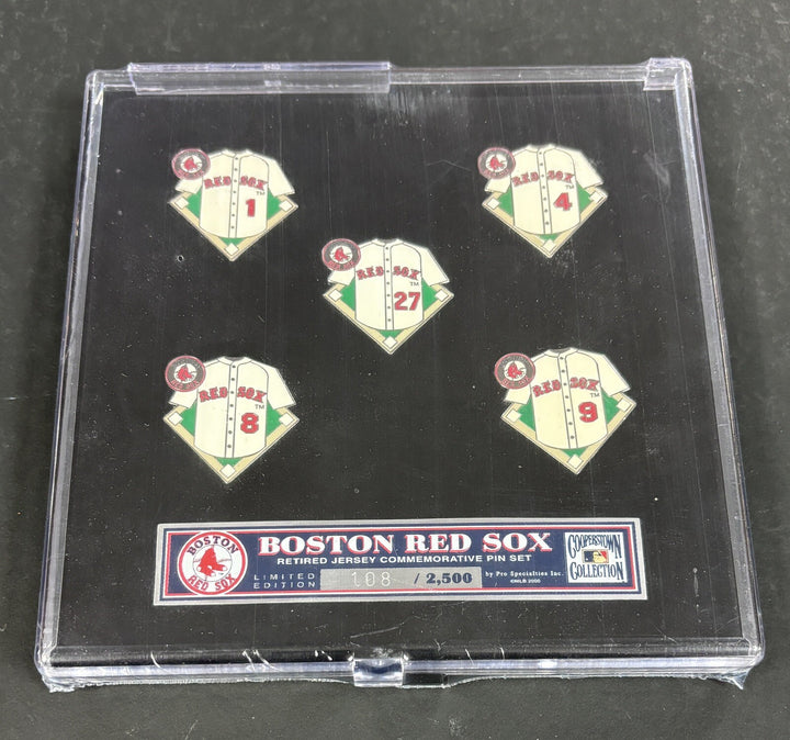 MLB Red Sox Retired Numbers Pin Set Doerr Cronin Fisk Yaz Williams 108/2500