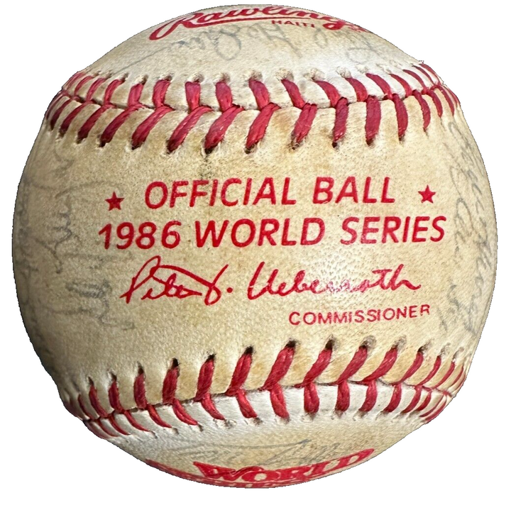 1986 Boston Red Sox Team Signed World Series Baseball BAS Seaver Clemens Rice