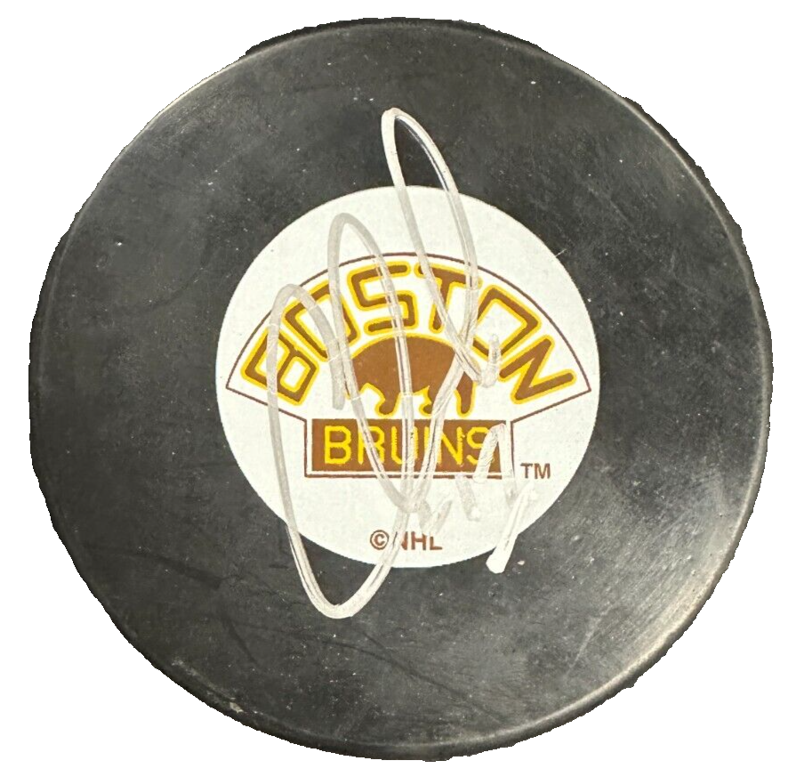 Chuck Kobasew Autographed Boston Bruins Hockey Puck NHL