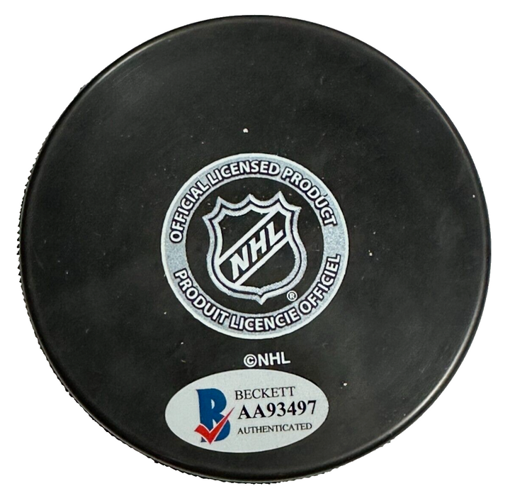 Ed Shack Autographed Pittsburgh Penguins Hockey Puck NHL BAS