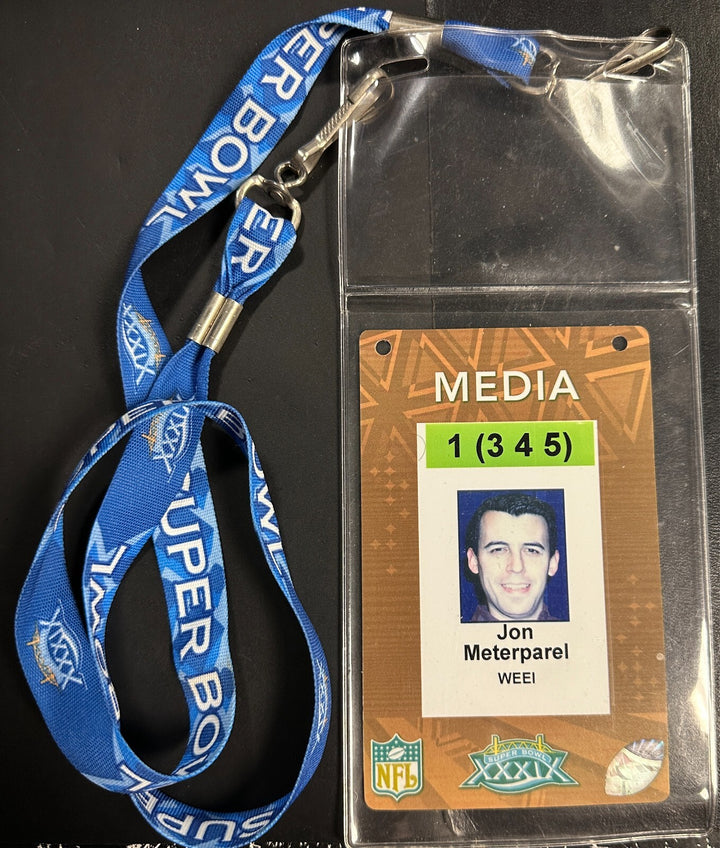 Super Bowl XXXIX Official Media Press Pass Badge & Lanyard
