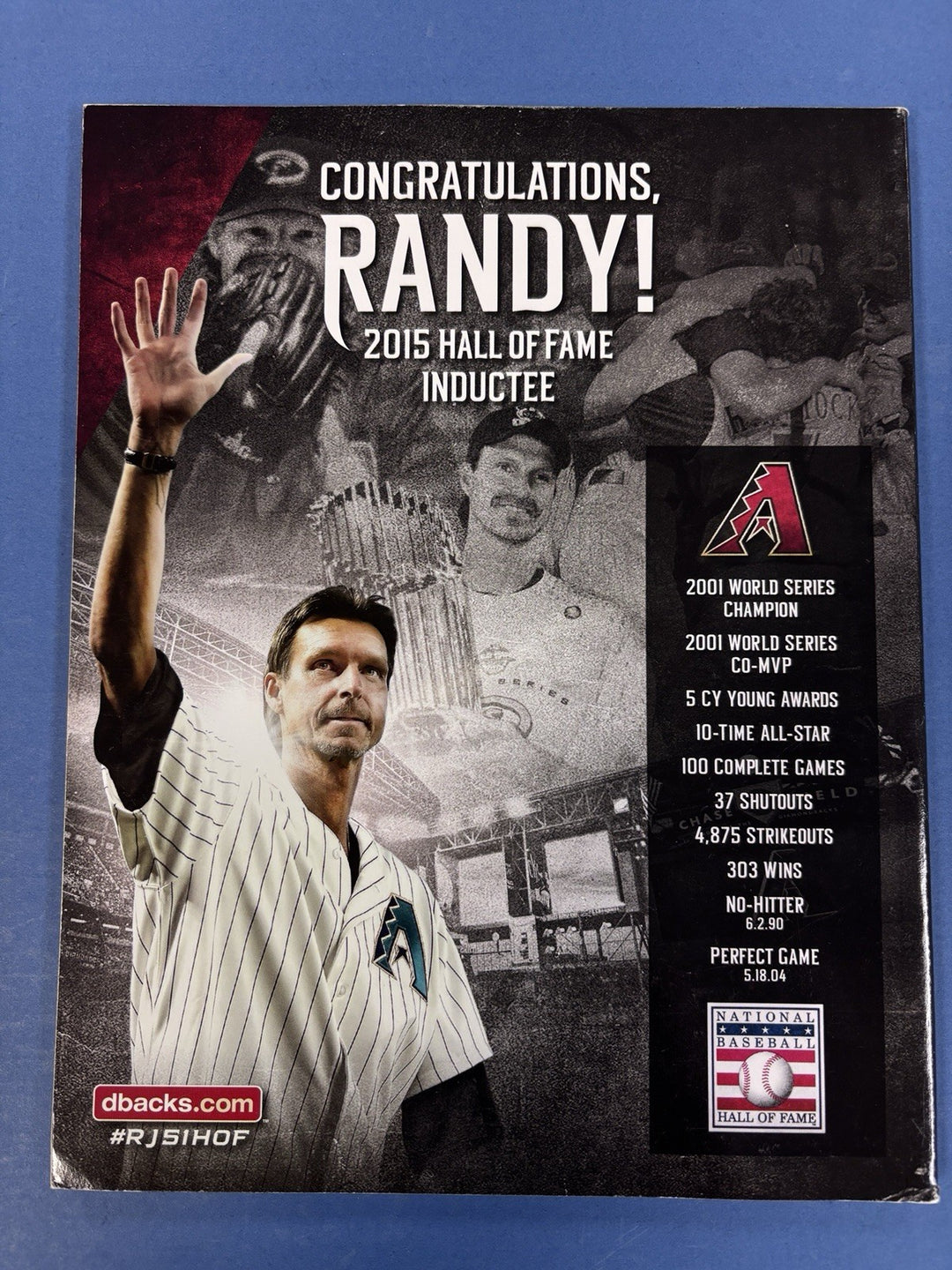 2015 MLB Hall Of Fame Program Pedro Martinez Randy Johnson John Dmoltz