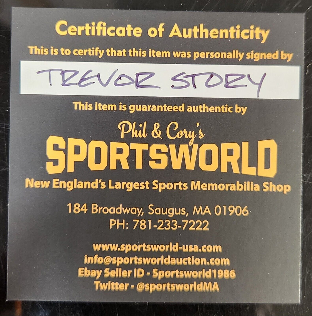 Trevor Story Signed Inscribed 2016 Spring Training Baseball COA