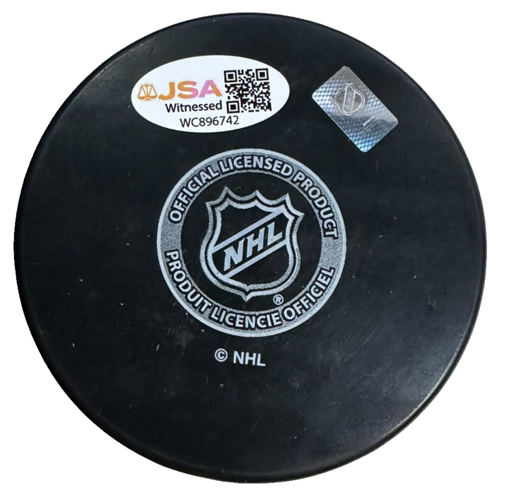 Andrew Ference Autographed Boston Bruins Hockey Puck W/ 2011 Cup Champs JSA