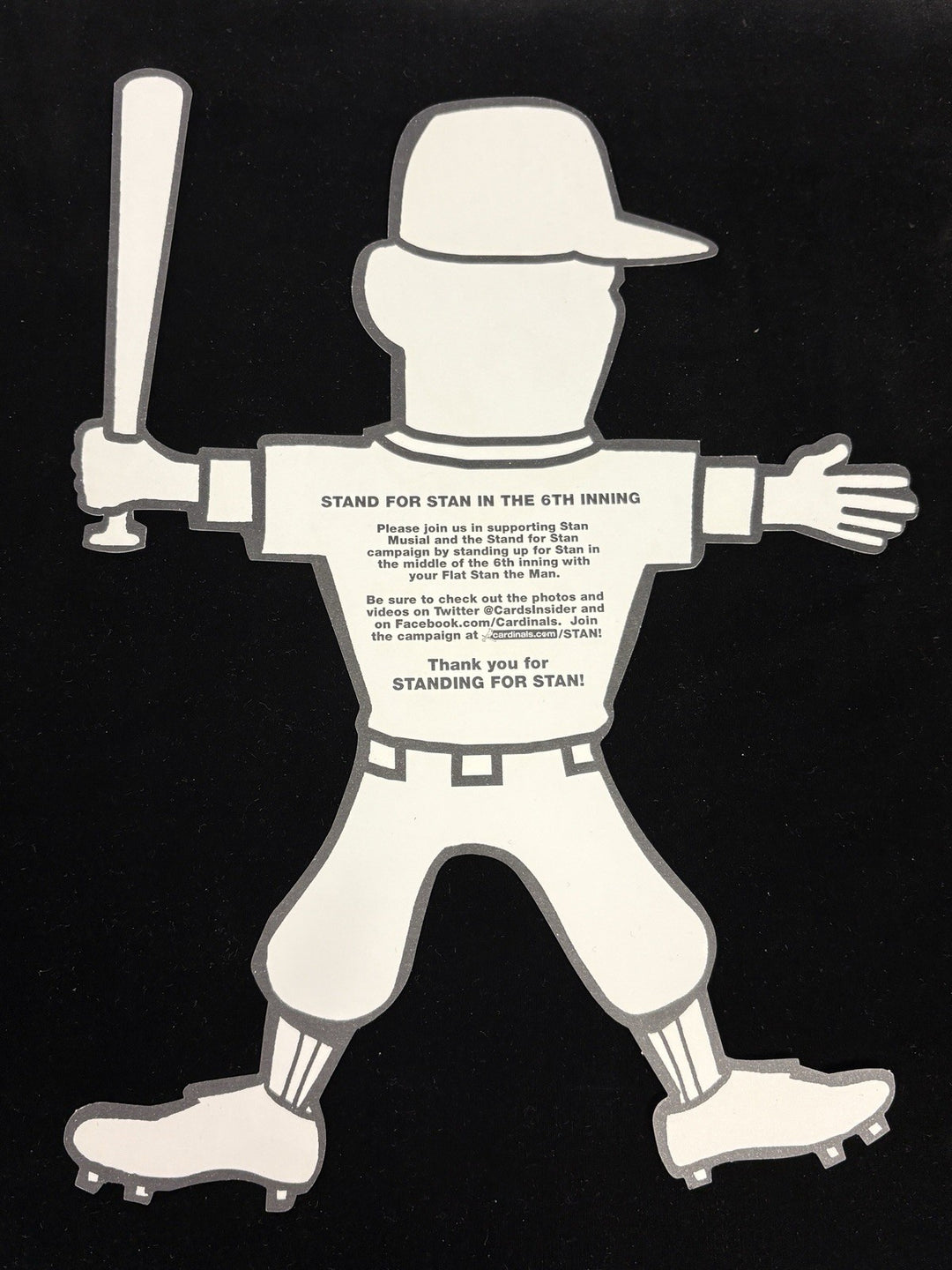 Stan Musial Signed Stand For Stan Commemorative 12x15 Cut Out