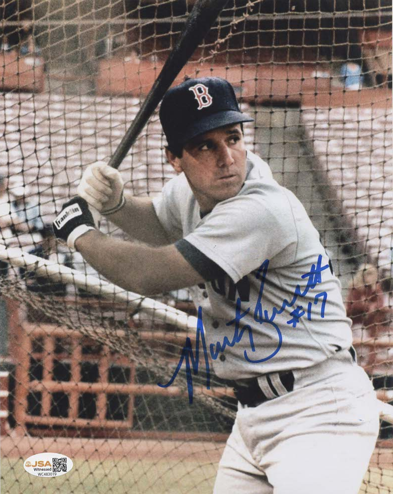 Marty Barrett Autographed 8x10 Photo Boston Red Sox JSA