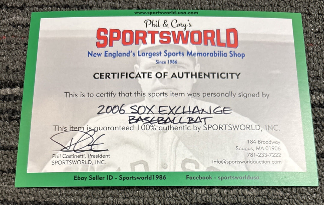 2006 Red Sox Fantasy Camp Signed Baseball Bat Lyons Pesky Stanley Bell Etc.