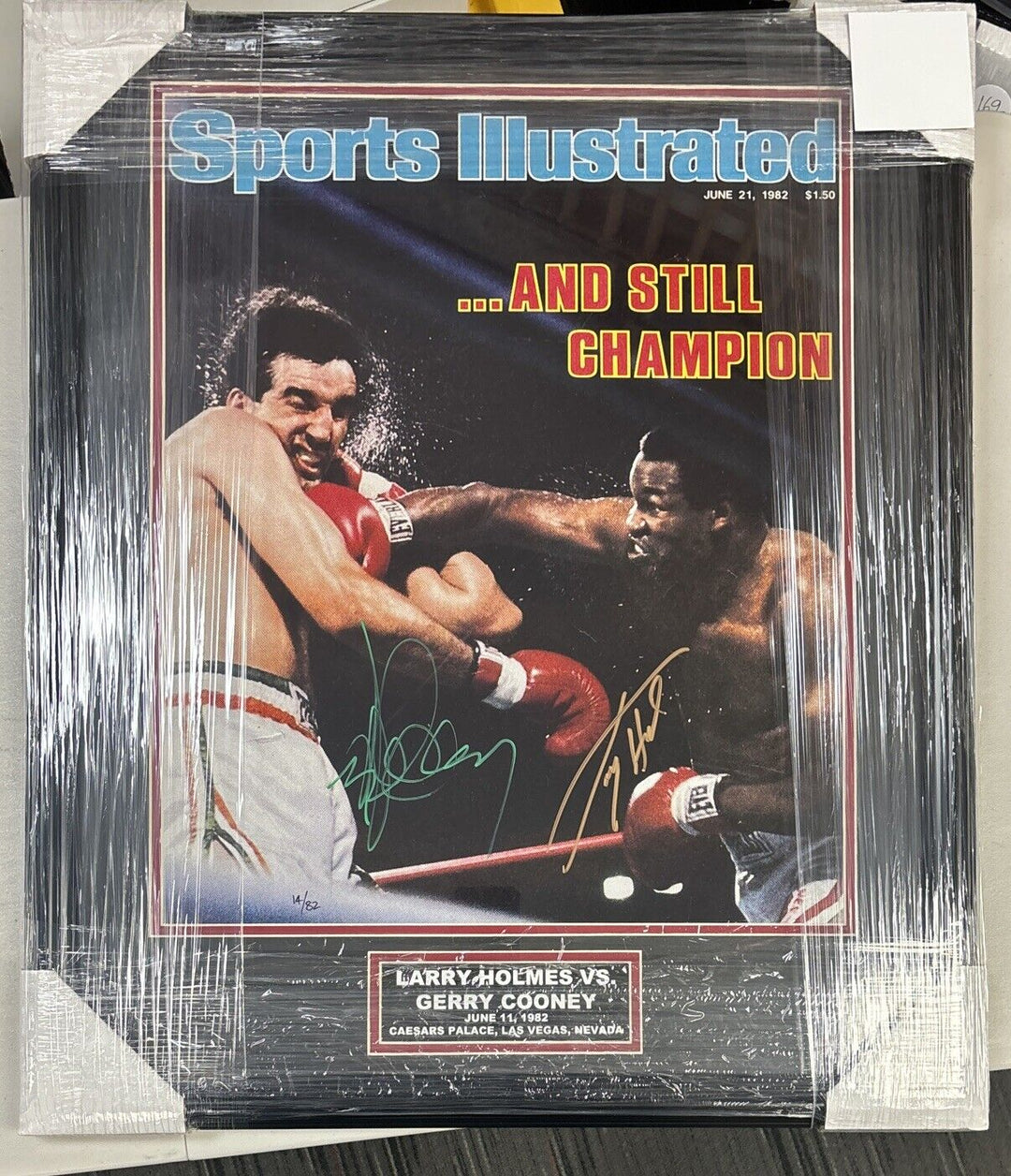 Larry Holmes Gerry Cooney Signed Autograph Framed 16x20 Photo Sportsworld CO