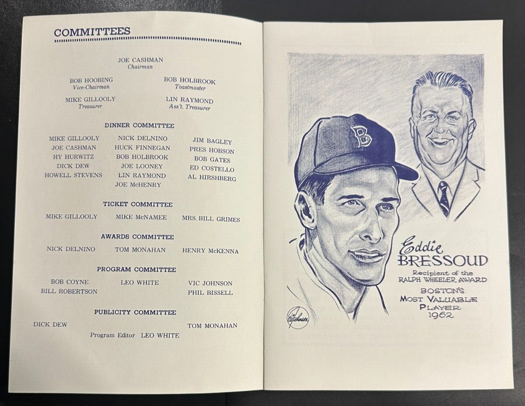 Jan 23, 1963 24th Annual Baseball Writers Association America Dinner Program