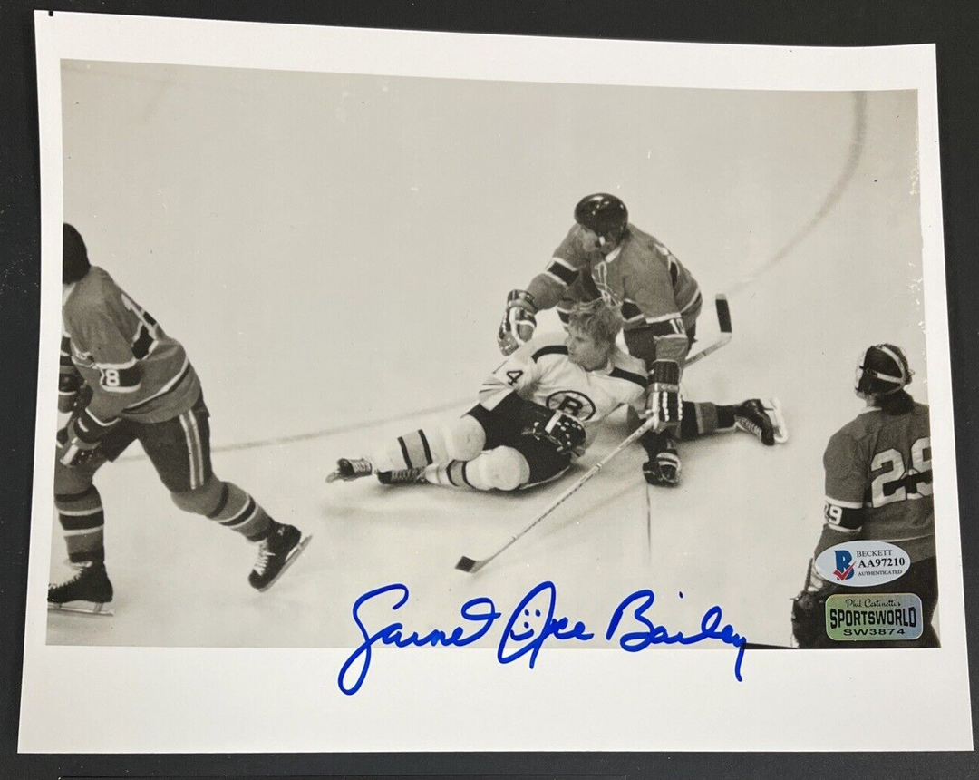 Garnet Ace Bailey Autographed Boston Bruins 8x10 Photo BAS