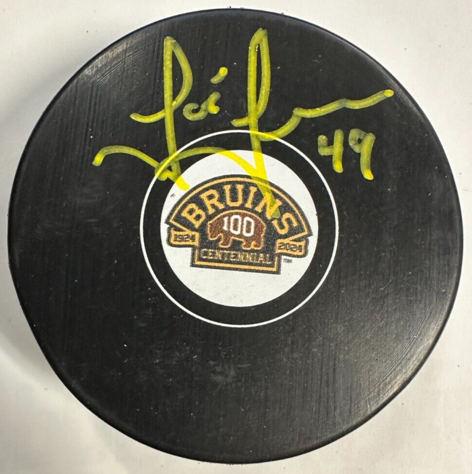 Joe Juneau Autographed Boston Bruins 100th Anniversary Hockey Puck NHL ...