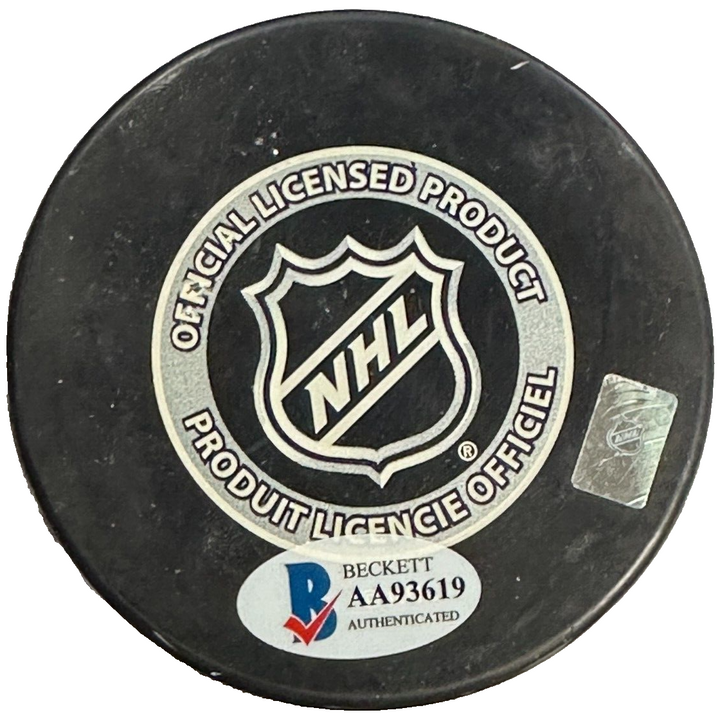 Bernie Parent Autographed Boston Bruins Puck HOF BAS