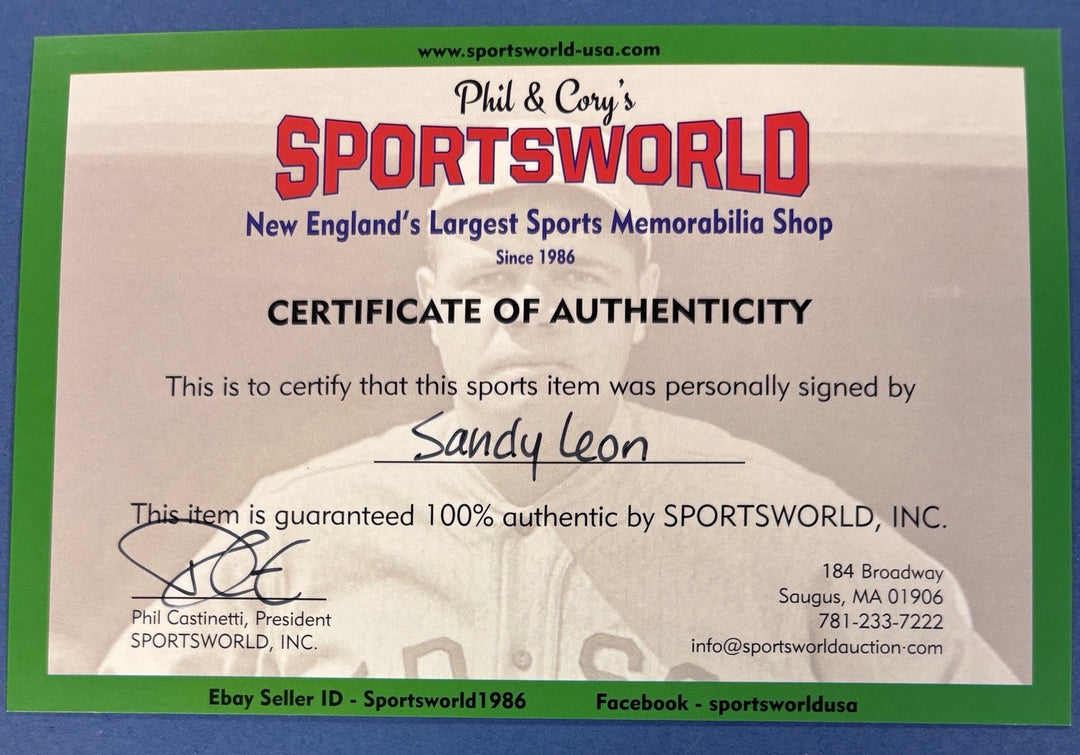 Sandy Leon Signed Autographed Rawlings Adirondack Model Bat Red Sox Sportsworld