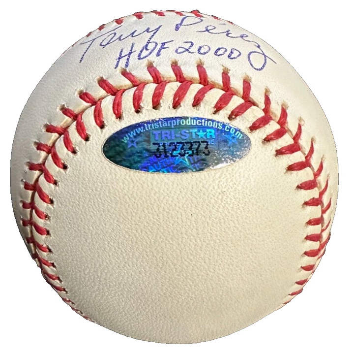 Tony Perez Autographed Official Major League Baseball W/ HOF 2000 Tri-Star