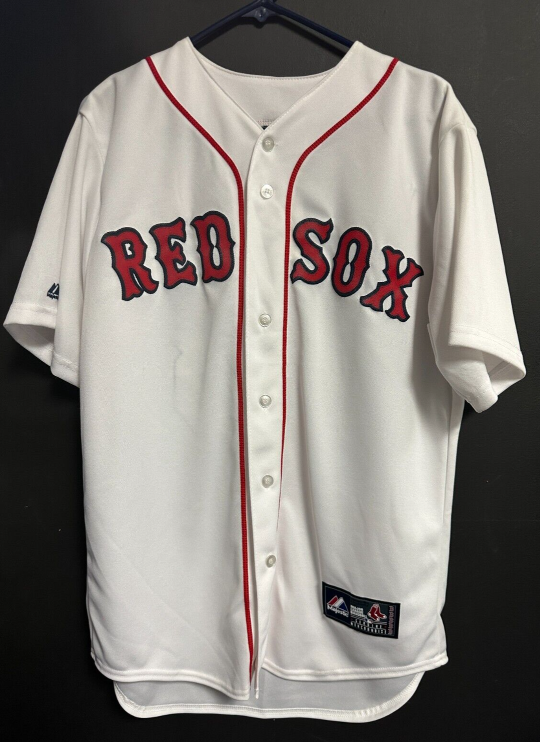 Shane Victorino Signed Boston Red Sox Home Jersey W/ 13 WS Champ & Boston Strong