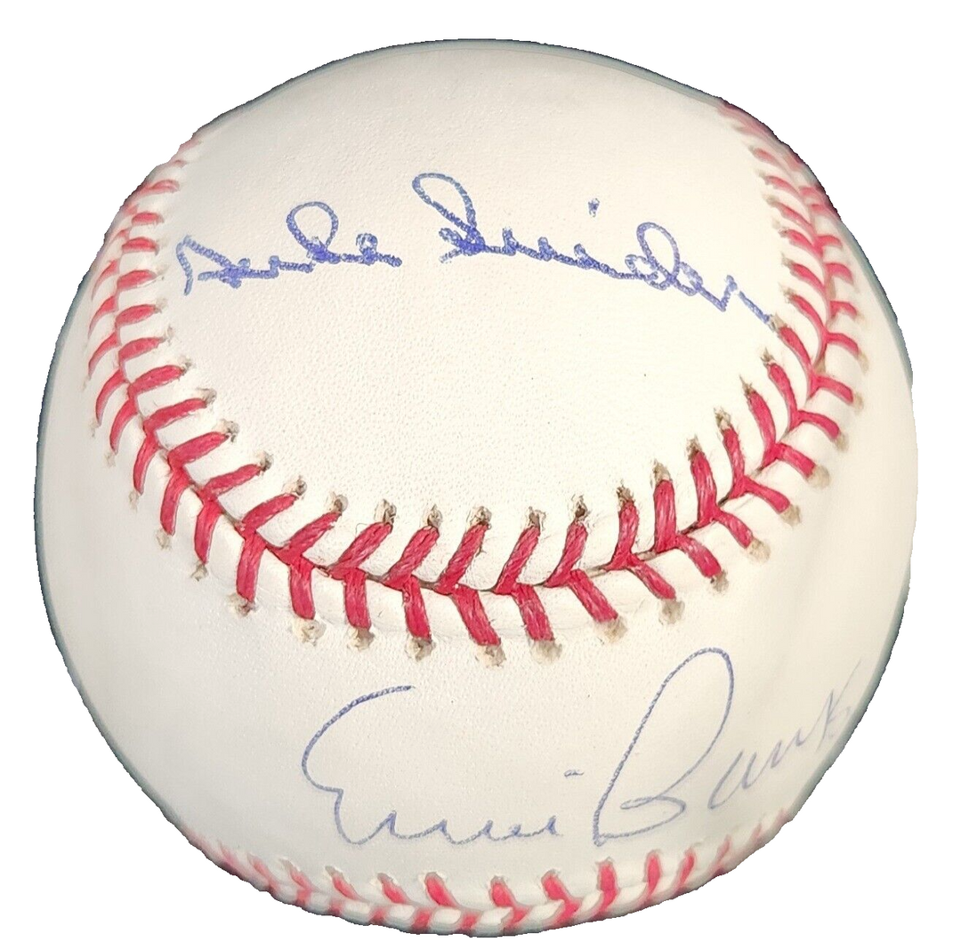 Brooks Robinson Ernie Banks Duke Snider Autographed OML Baseball HOF