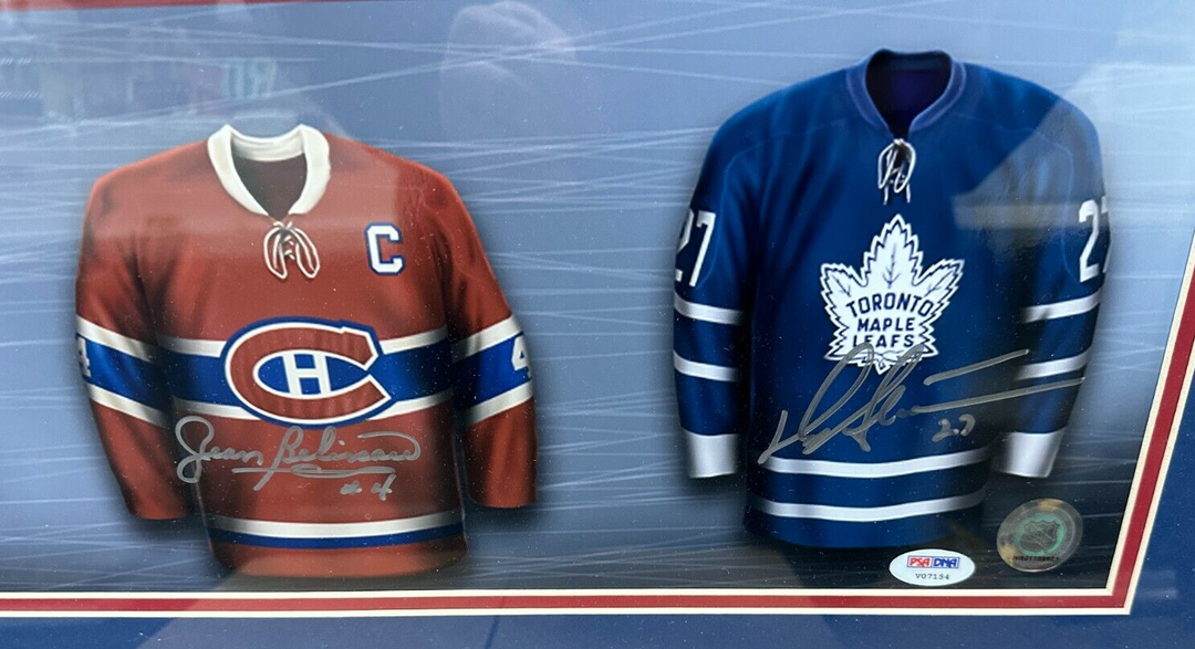 Orr Howe Hull Beliveau Sittler & Giacomin Signed Original Six Jersey Photo PSA