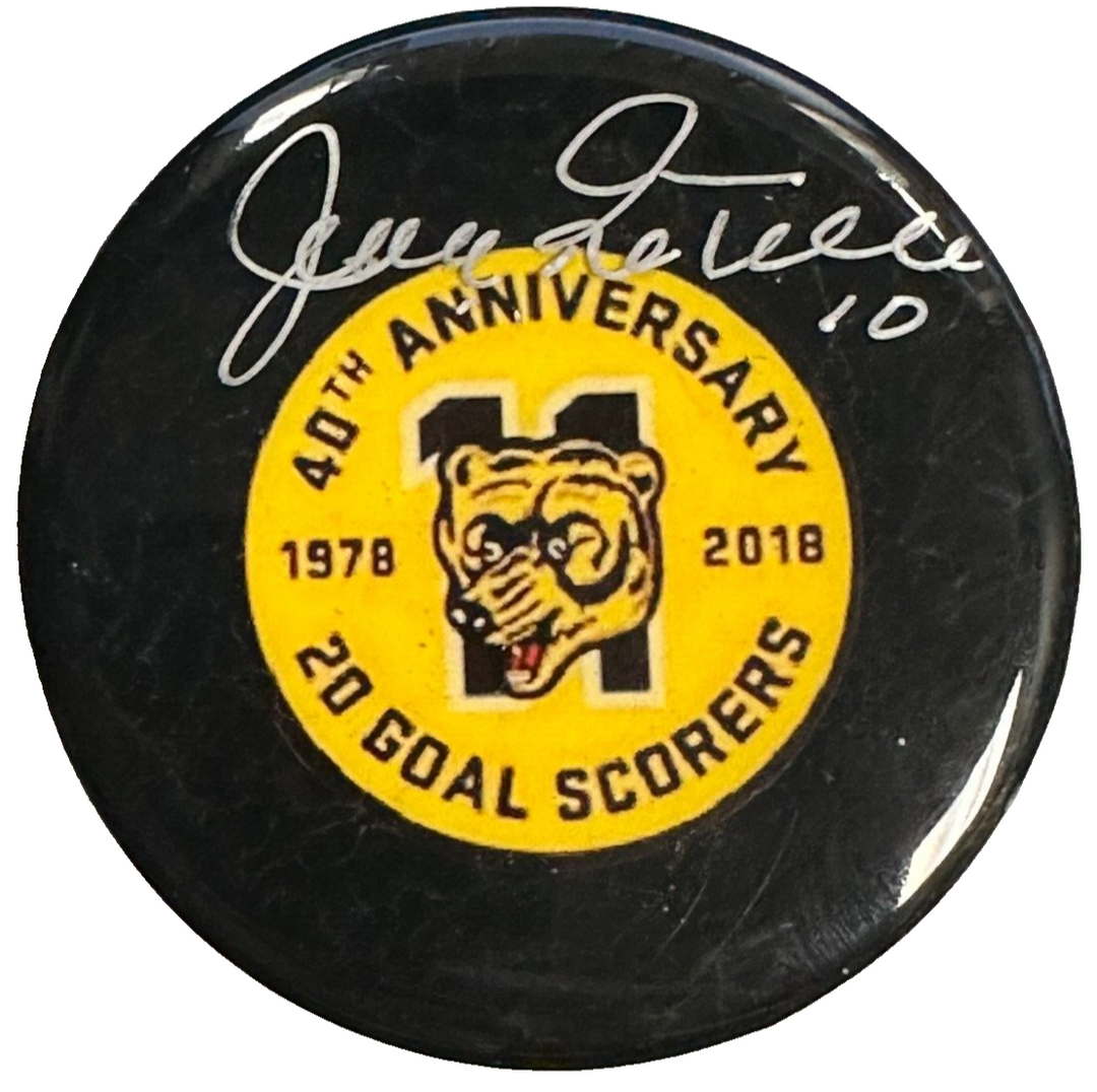 Jean Ratelle Signed 40th Anniversary of Bruins 11 20 Goal Scorers Comm Puck