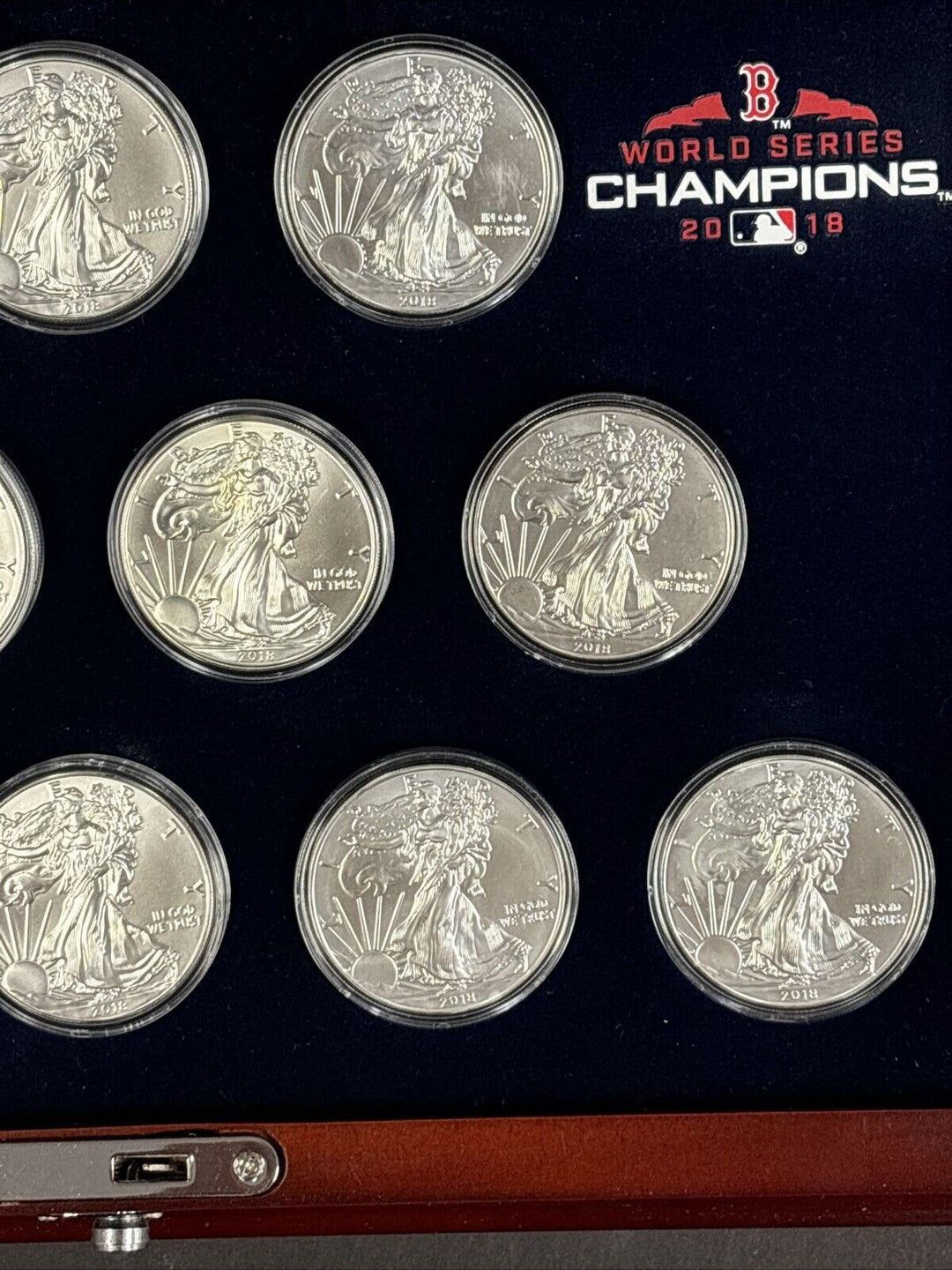 2018 PCS Boston Red Sox 12 Silver Eagle Coin Set 304/2018 Betts Devers Sale