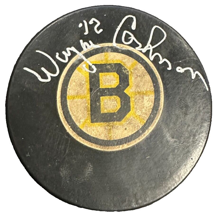 Jan 21, 1973 Wayne Cashman Signed Boston Bruins Goal Puck Game Used