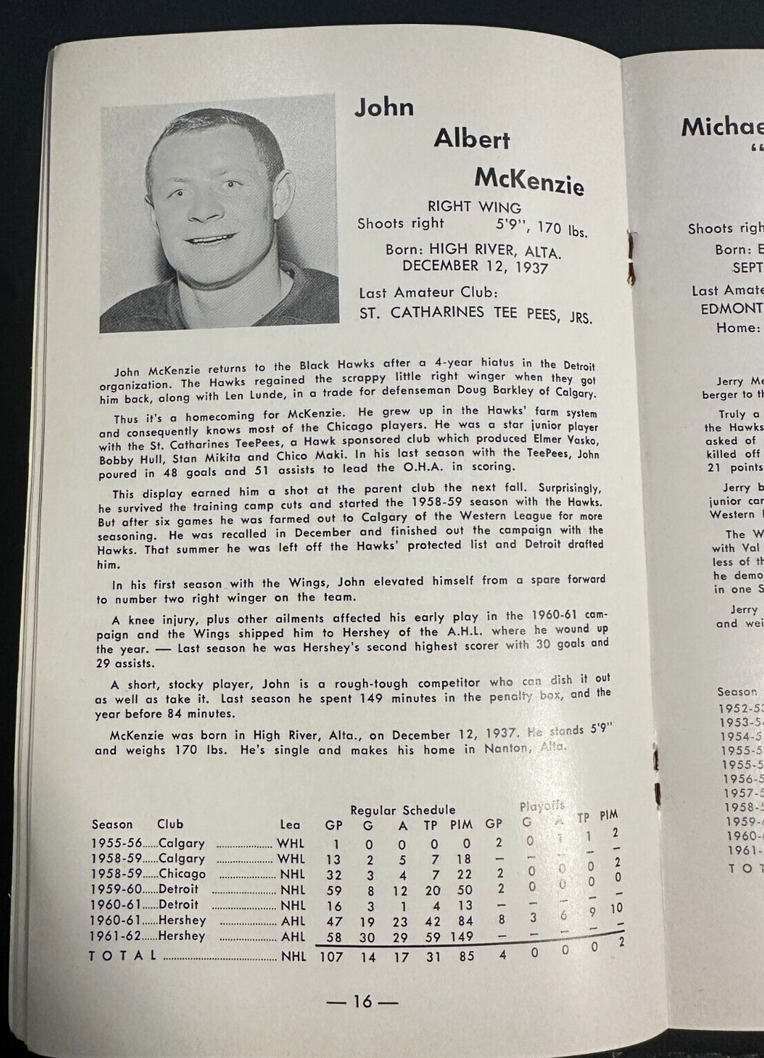 Vintage 1962-63 Chicago Black Hawks Press, Radio & Televison Guide NHL