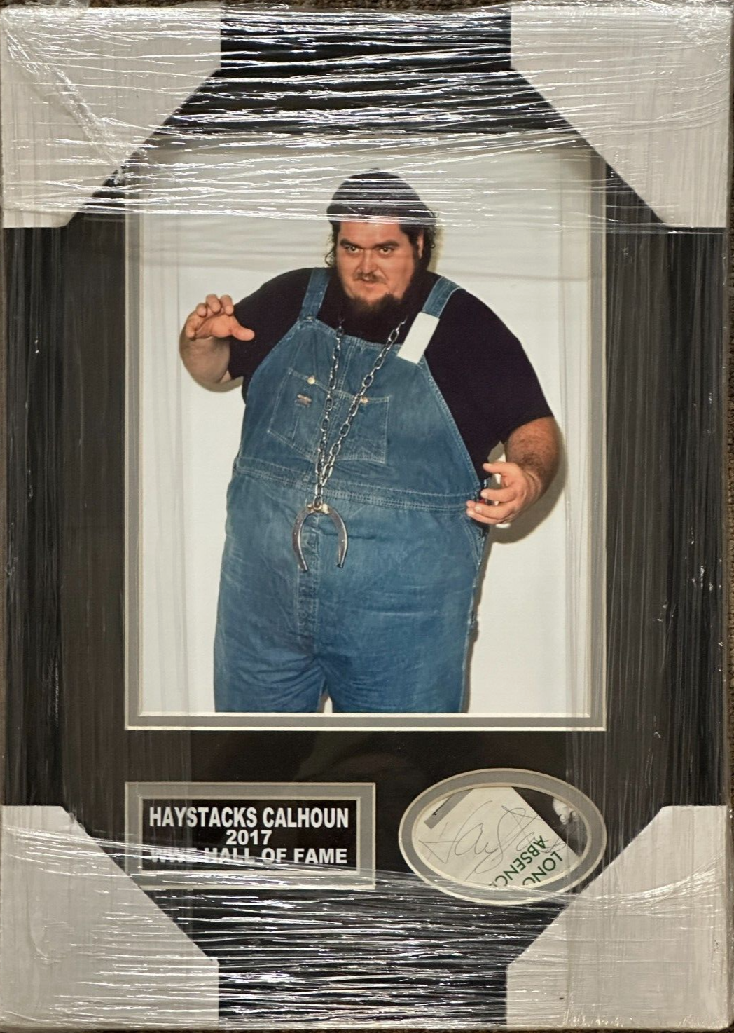 Haystacks Calhoun Autographed Cut Signature & Photo Framed WWE BAS