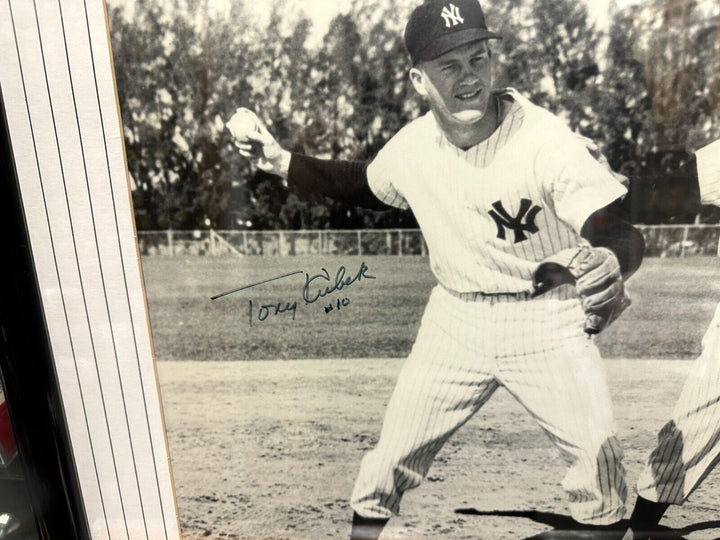 Tony Kubek & Phil Rizzuto Autographed 16x20 Framed Photo Mantle LOA