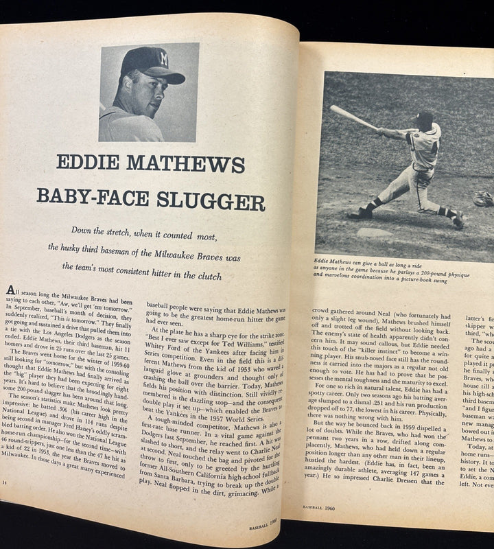 1960 Sports All Stars Baseball Magazine Eddie Mathews Milwaukee Braves