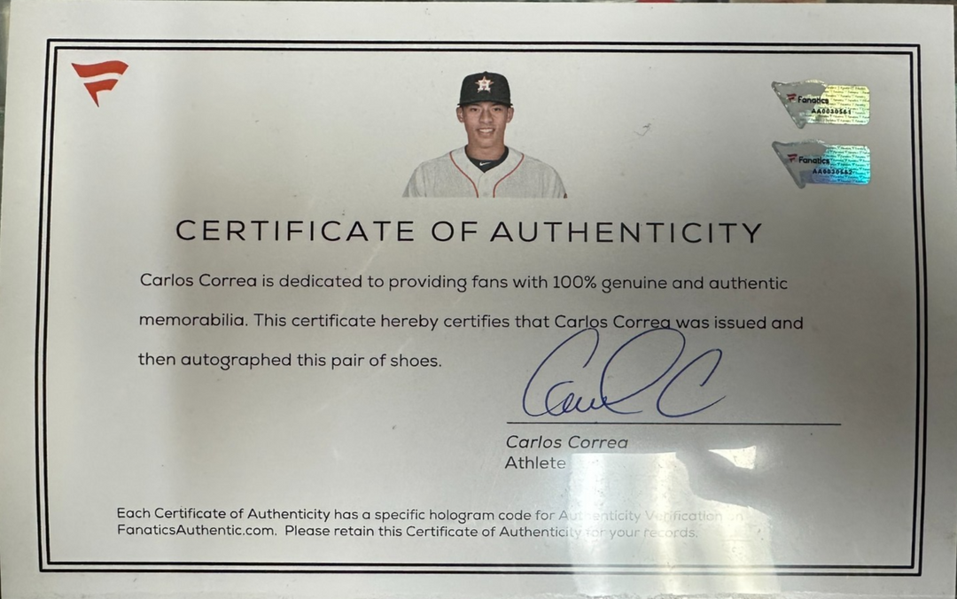 Carlos Correa Autographed Game Used Turf Shoes Houston Astros Fanatics