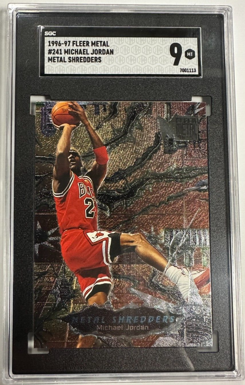 Michael Jordan 1996-97 Fleer Metal Shredders Card #241 Bulls SGC Graded 9 MT