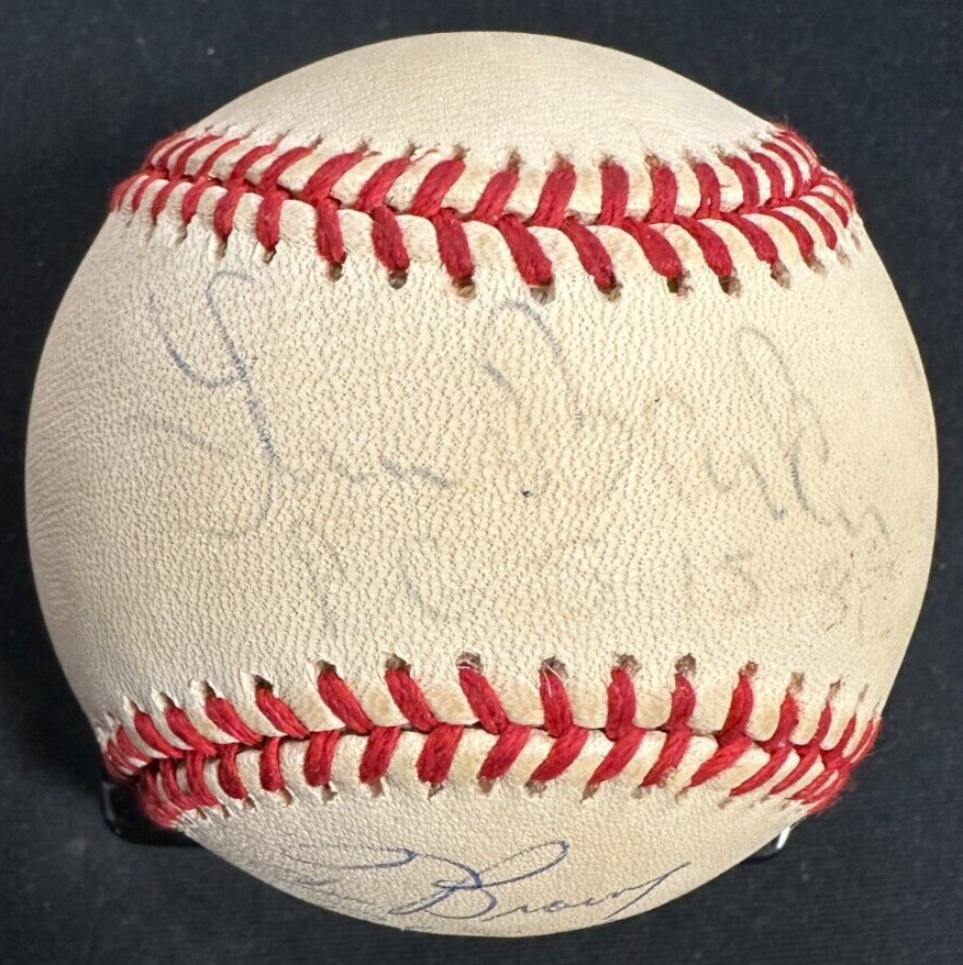 Tom Browning-Jim Bunning & Len Barker Signed Perfect Game Baseball